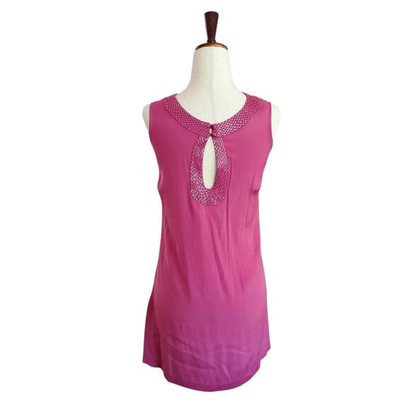 Arden B Silk Pink Sleeveless Mini Dress with Beaded Neckline - Small - Picture 6 of 8